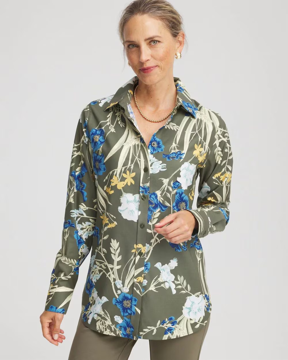 No Iron™ Printed Sateen Shirt | Chico's