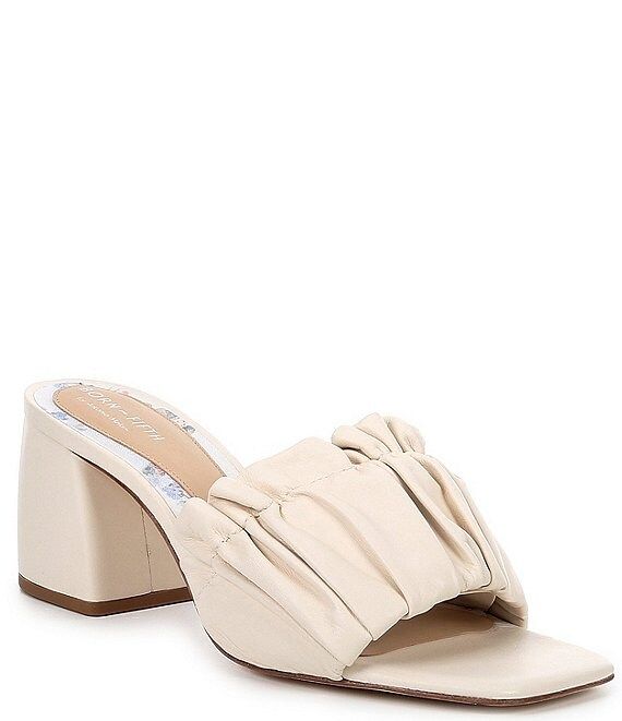 x Born on Fifth Amy Pleated Leather Dress Mules | Dillards