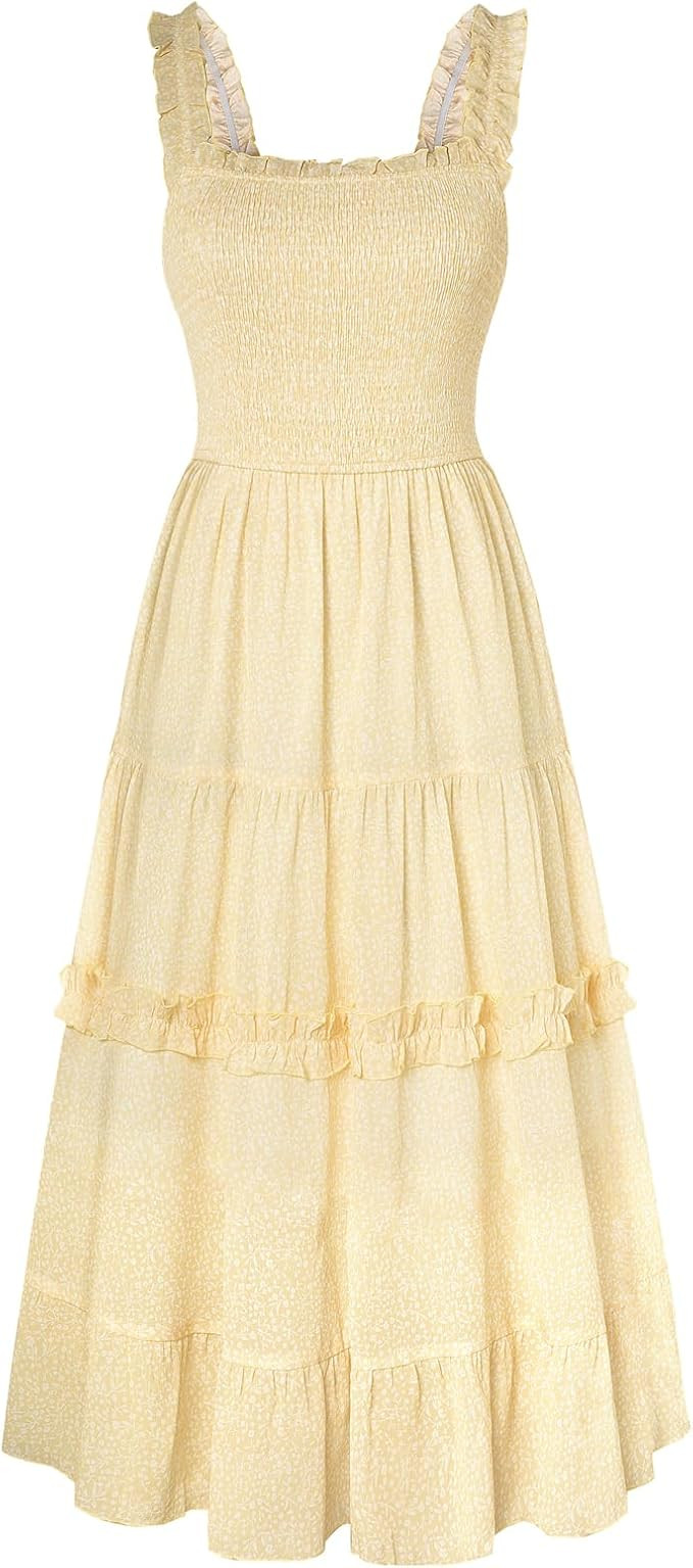 Scarlet Darkness Floral Dress for Women 2026 Flowy Sundress Smocked Cottagecore Dresses | Amazon (US)