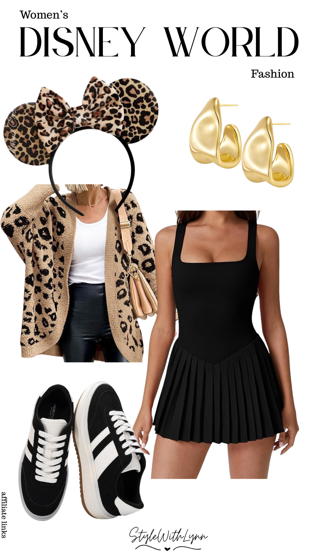 This women’s Disney World outfit is the perfect mix of comfy and stylish for park days. I love pairing Minnie ears with a cozy cheetah cardigan, sleek black athletic dress, and classic black sneakers for all-day walking. Add gold statement earrings for an elevated touch that still feels effortless. Perfect for Animal Kingdom, park hopping, or Disney bounding in style. 🤎🖤

Shop all outfit details here! 

women’s Disney World outfit, Animal Kingdom outfit women, Disney Animal Kingdom outfit, leopard Minnie ears outfit, cheetah print Disney outfit, Disney World women fashion, Disney bounding outfit women, Disney park outfit women, Disney World outfit ideas women, Disney outfit with Minnie ears, stylish Disney World outfit, comfortable Disney park outfit, Disney World fall outfit, Disney World casual chic outfit, Disney World sneakers outfit, Disney influencer outfit, Disney World fashion inspiration 

 #LTKootd #LTKFindsUnder50 #LTKTravel