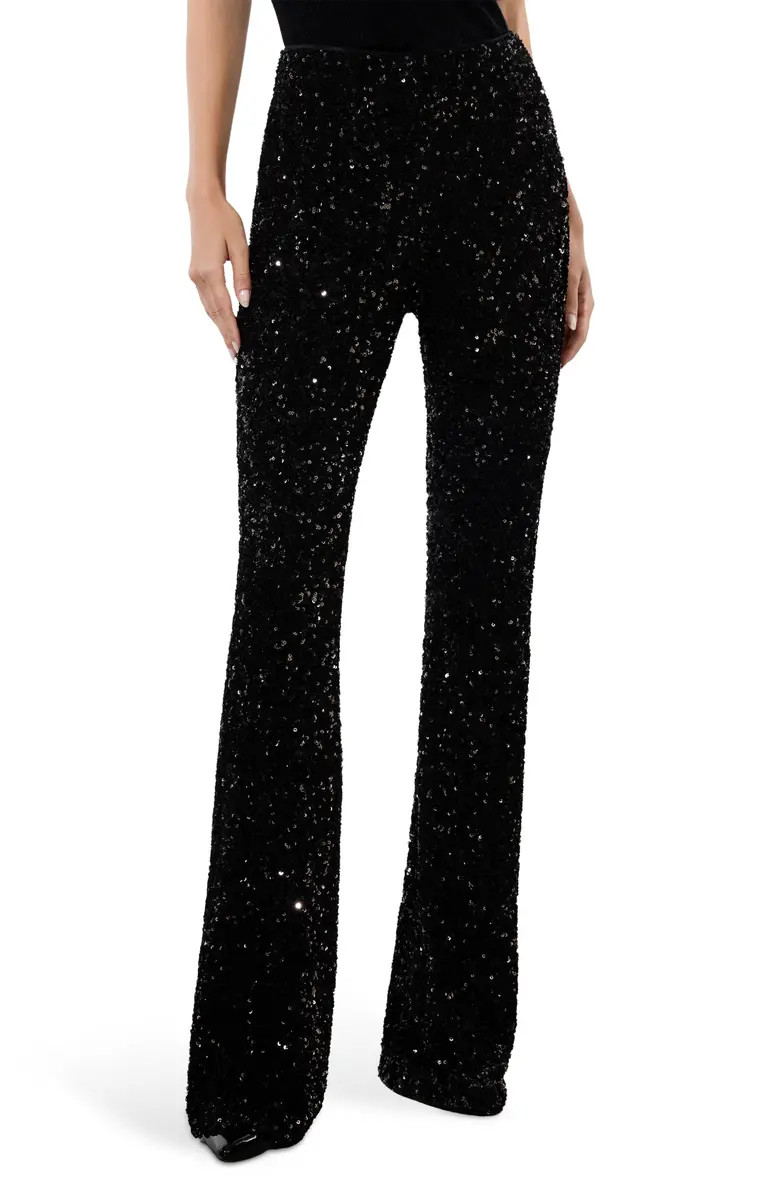 Alice + Olivia Sequin Bootcut Pants | Nordstrom | Nordstrom