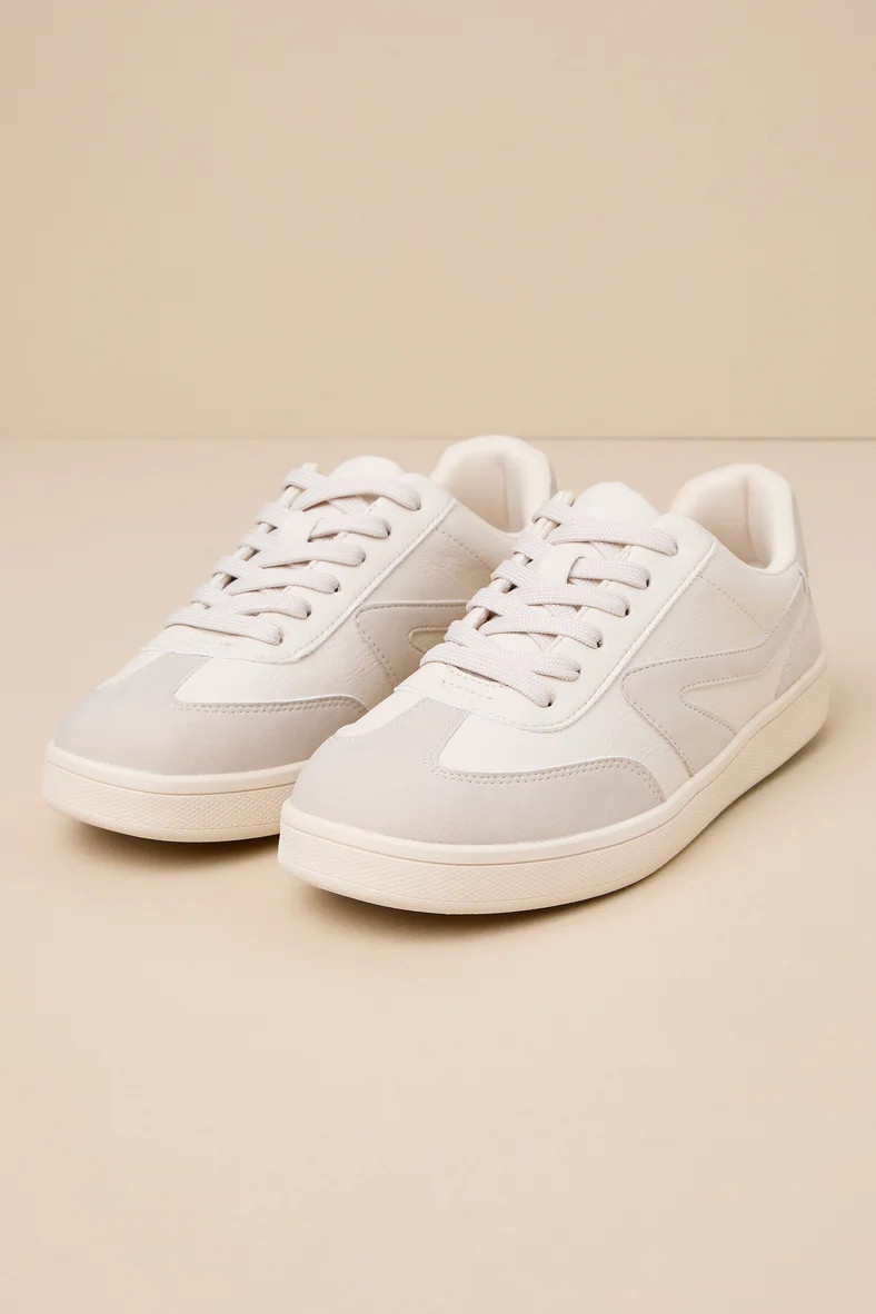 Voyage Dune Ivory Color Block Lace-Up Sneakers | Lulus