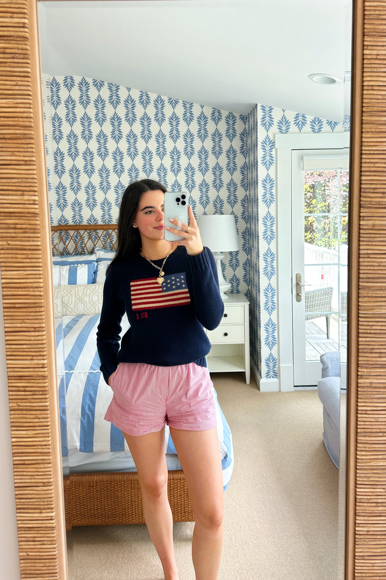 Easy summer look at the lake! Shorts are old J.Crew but I linked a few similar, sweater is Ralph Lauren🇺🇸