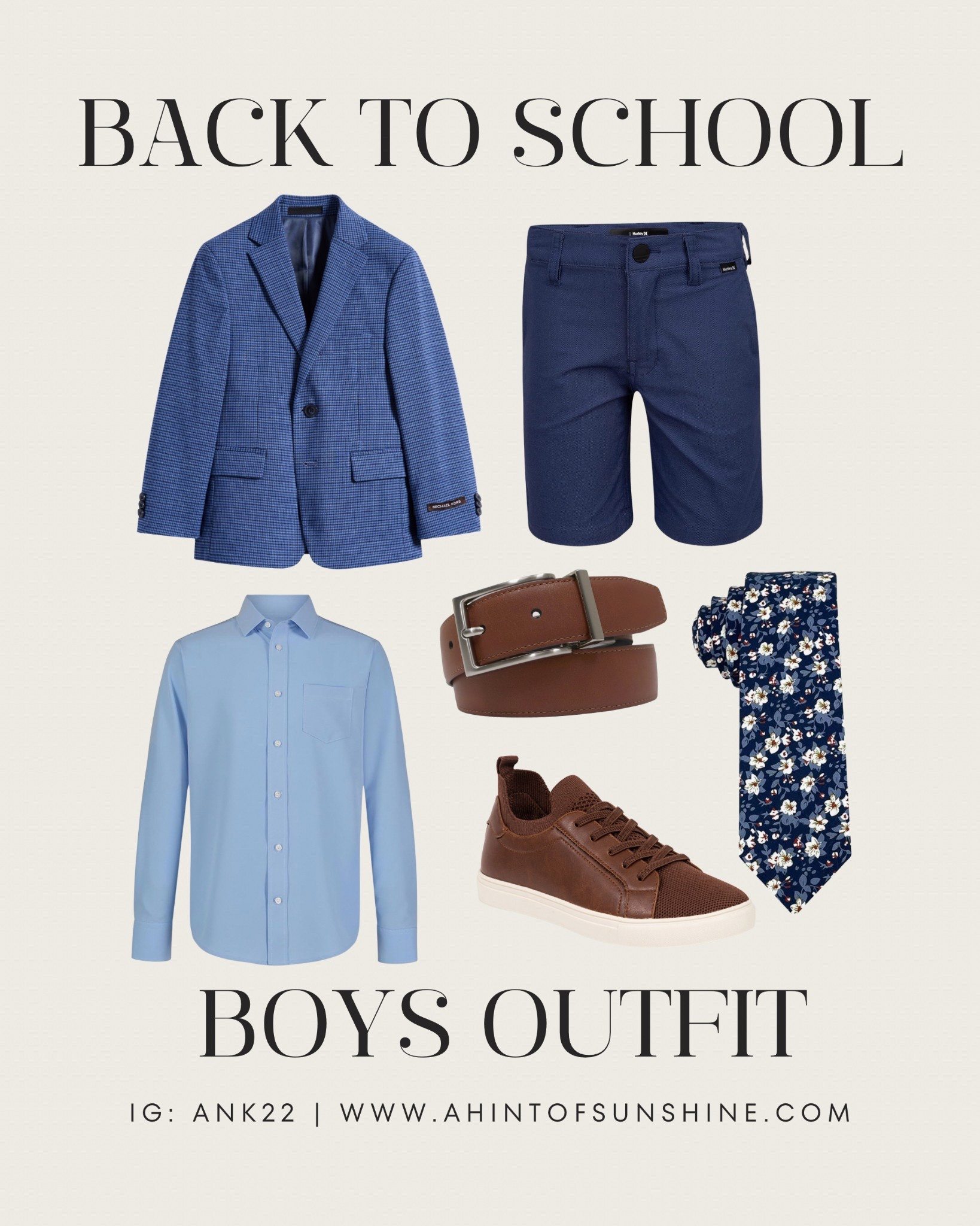Boys dress up look - blazer, performance shorts, wrinkle-free shirt with a floral tie, dress sneakers and a matching belt. 💙

#LTKSaleAlert #LTKKids #LTKFamily