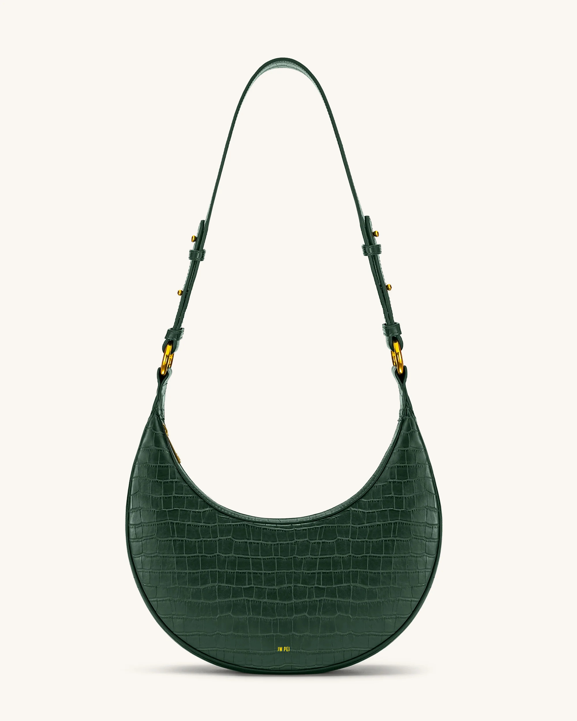 Carly Saddle Bag - Dark Green Croc | JW PEI US