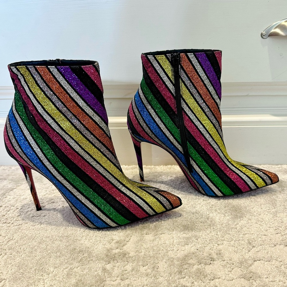 Christian Louboutin So Kate Striped Glitter boot | Poshmark