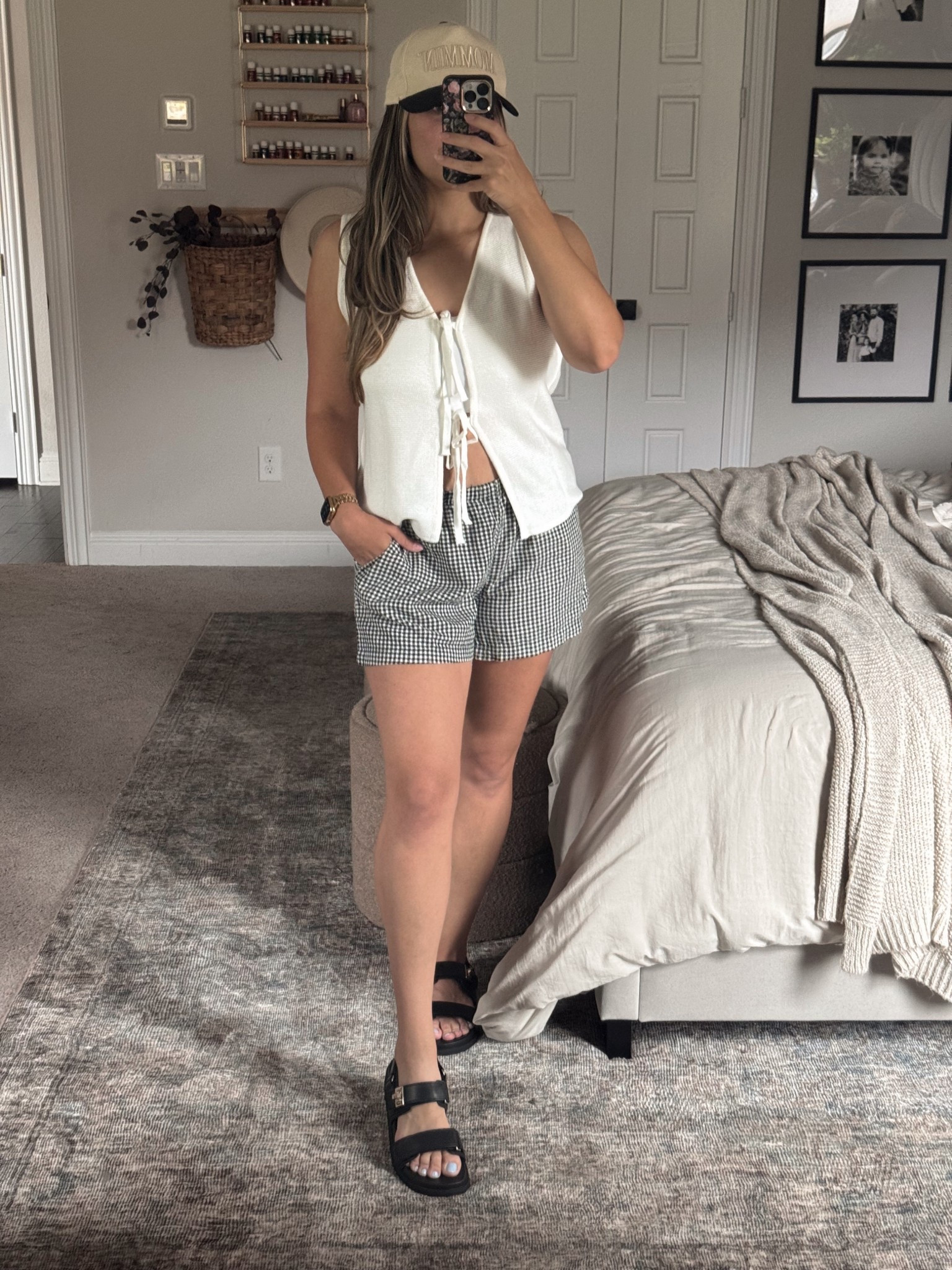 Target boxer style shorts // Amazon tie front top // Amazon trucker hat // Target sandals 

#LTKStyleTip #LTKFindsUnder50