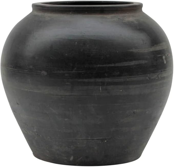 Lily’s Living AM83240005 Large Vintage Black Pottery Jar, Gray (Size & Color Vary) Vase (Garden... | Amazon (US)