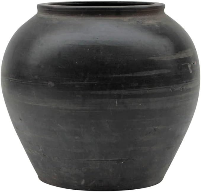 Artissance AM83240005 Large Vintage Black Pottery Jar, Gray (Size & Color Vary) Vase (Garden) | Amazon (US)