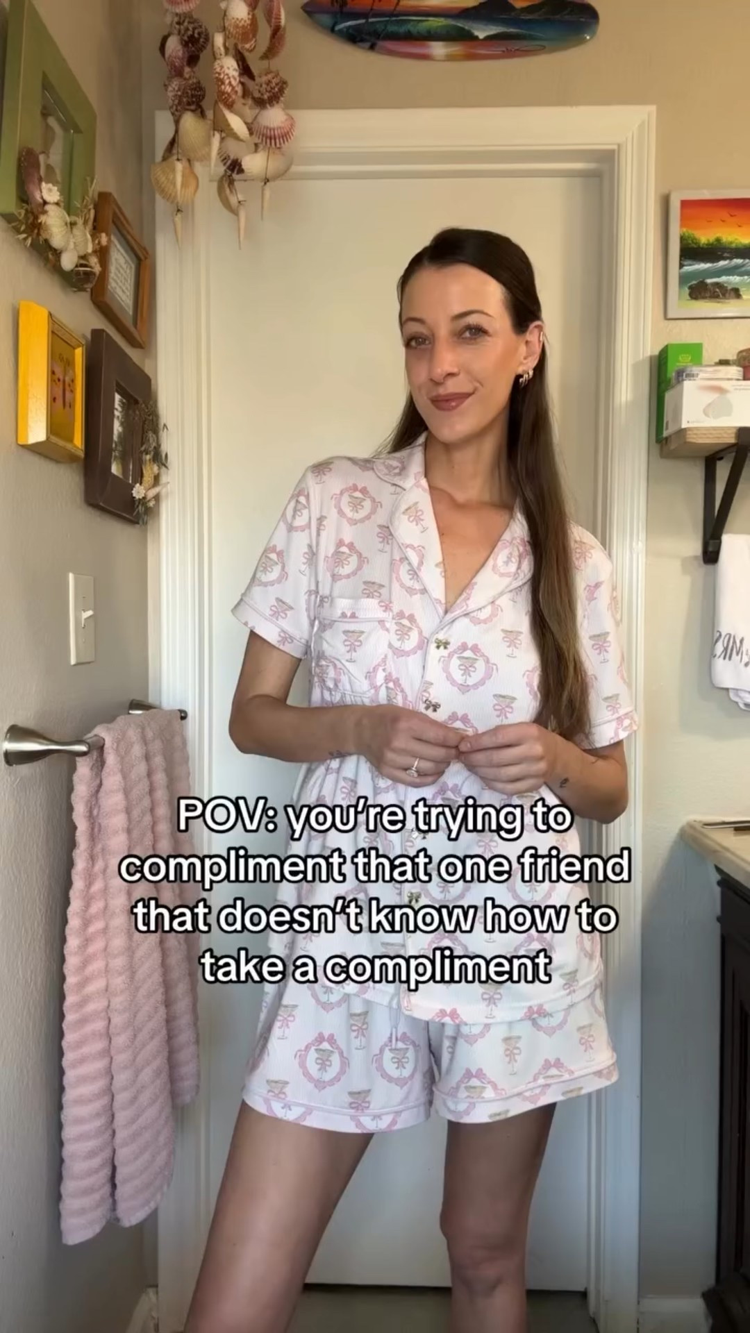 POV: you’re chatting with that one friend that never knows how to take a compliment 🙂‍↔️🤏🏼

#relateable #loveshackfancy #cutepajamas #thatonefriend #girlythings