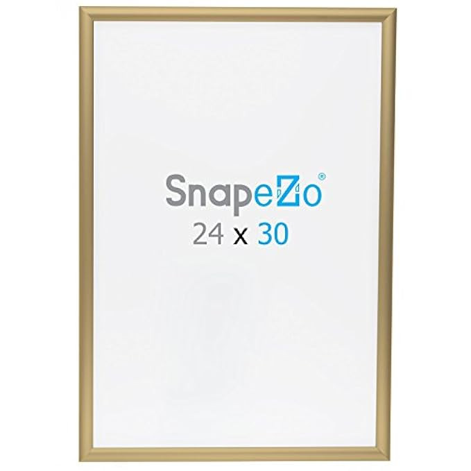 SnapeZo Poster Frame 24x30 Inch, Gold 1" Aluminum Profile, Front-Loading Snap Frame, Wall Mounting,  | Amazon (US)