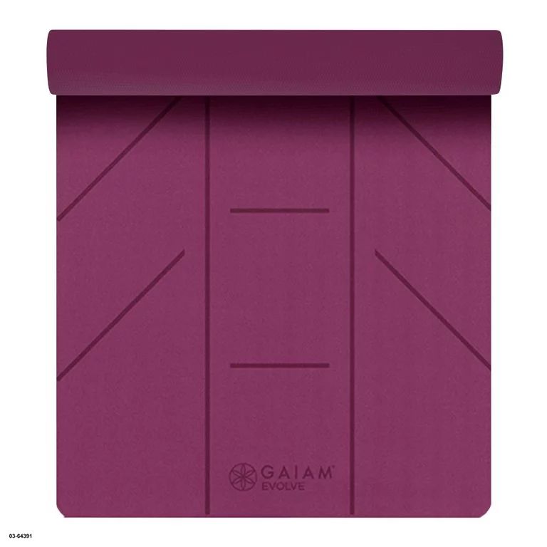 Evolve by Gaiam Ultra-Sticky Alignment Yoga Mat, Fuchsia, 6mm Thickness, Made from PVC | Walmart (US)