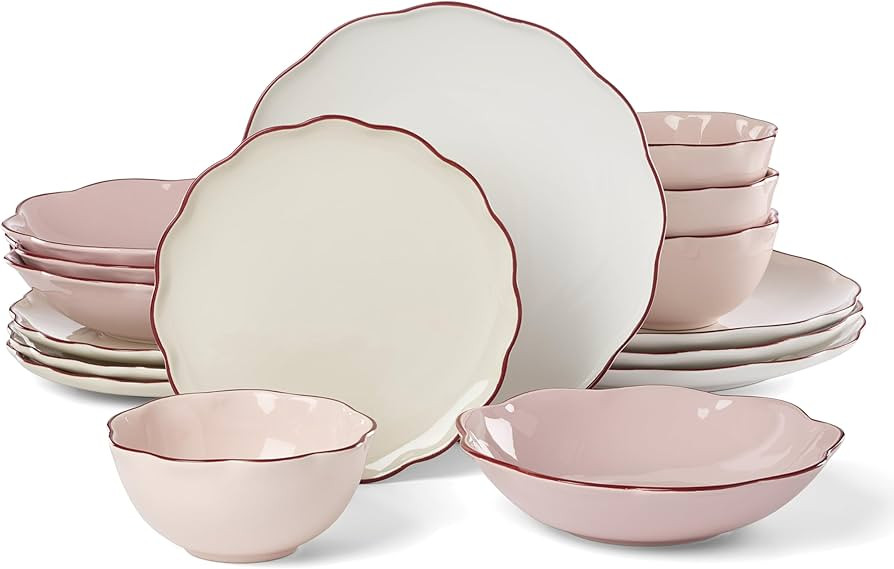 kate spade new york Garden Party 16-Piece Dinnerware Set, Pink | Amazon (US)