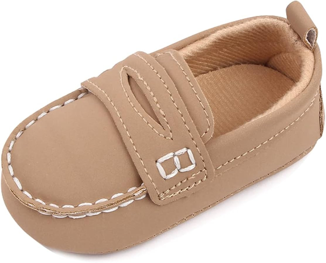LONSOEN Baby Girls Boys Loafers Prewalker Dress Crib Shoes | Amazon (US)