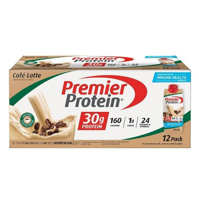Premier Protein Nutritional Shake Café Latte Caffeinated - 11 fl oz/12pk | Target