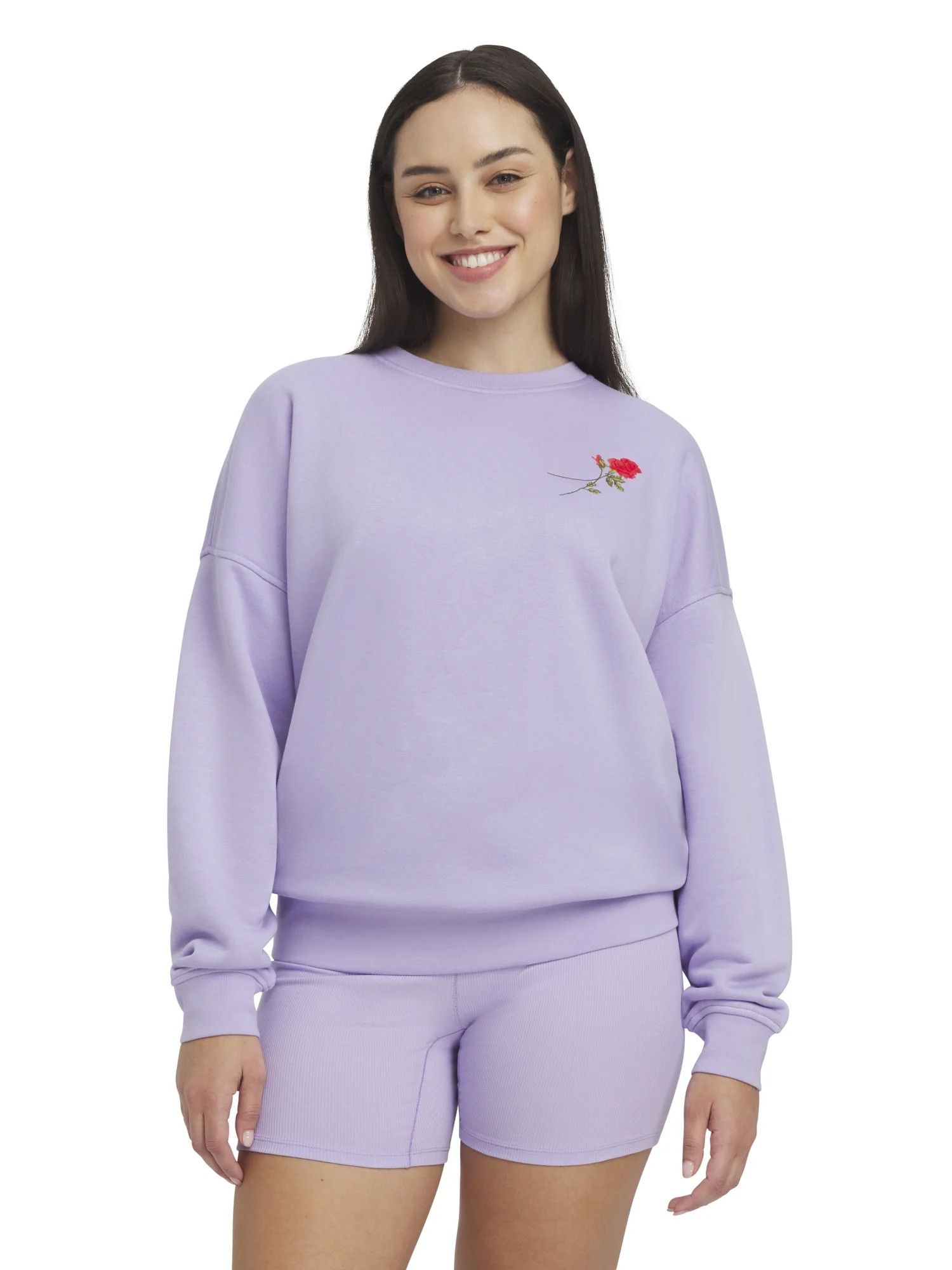 Mills by Millie Bobby Brown Women's Crew Neck Fleeced Terry Sweatshirt, Sizes XXS-XXL | Walmart (US)