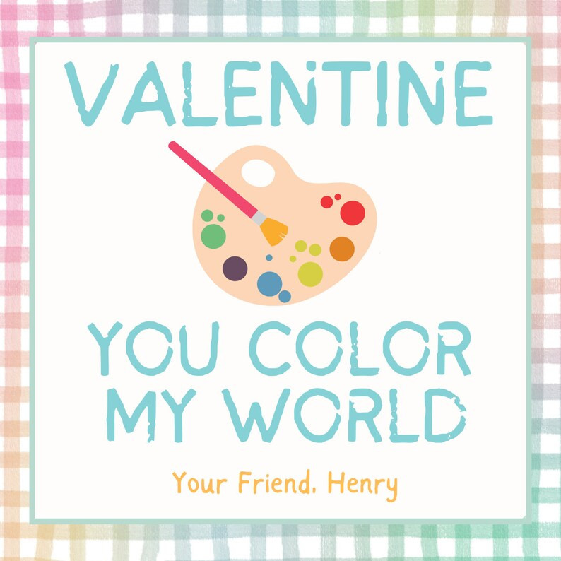 Personalized Valentine's Day Gift Tag Water Color - Etsy | Etsy (US)