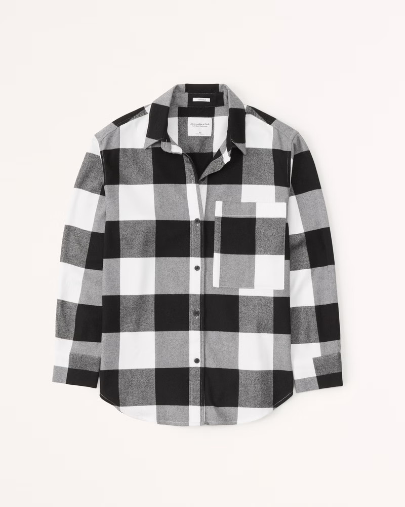 Women's Oversized Flannel Shirt | Women's Tops | Abercrombie.com | Abercrombie & Fitch (US)