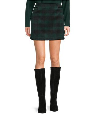 Copper Key Velvet Plaid Mini Skirt | Dillard's | Dillard's