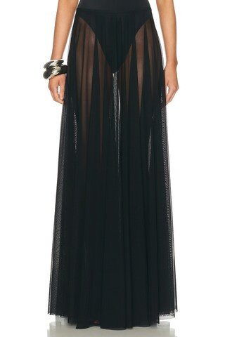 Norma Kamali Flared To Floor Skirt in Black | FWRD 
