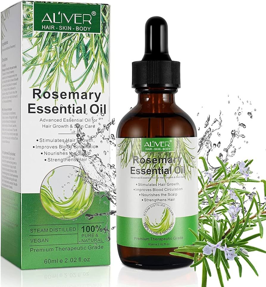 Rosemary Essential Oil for Hair Growth, 100% Pure Organic Rosemary Oil for Eyebrow and Eyelash, Nour | Amazon (US)