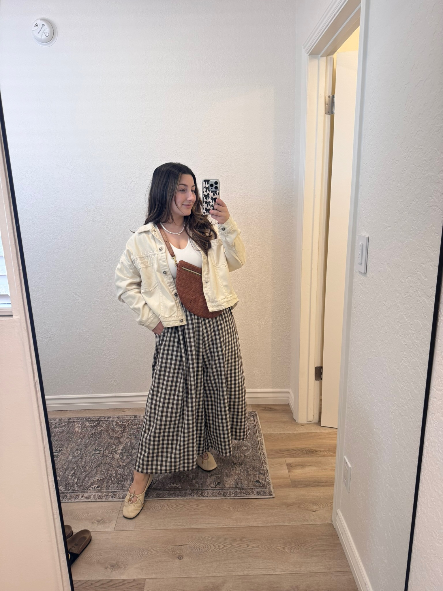 Petite outfit!

Jacket size xs 
Long sleeve size small
Gingham pants size small 
Comfortable flats! 

I'm 5'0" 145lbs 

#LTKPetite #LTKStyleTip #LTKSeasonal