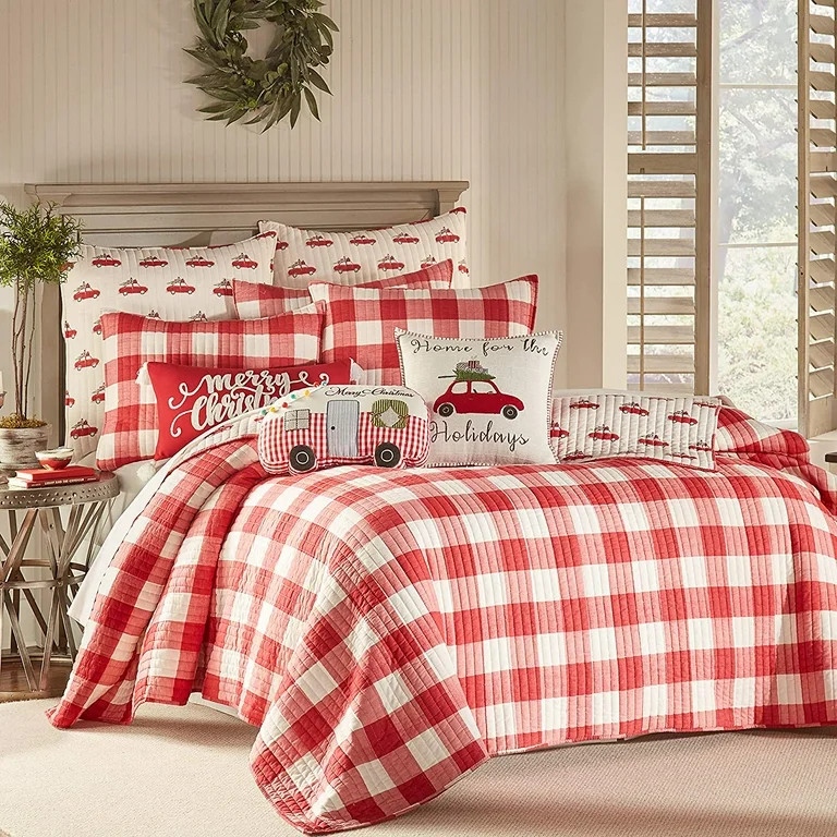 Levtex Home - Road Trip Quilt Set - King Quilt + Two King Pillow Shams - Festive Farmhouse - Buff... | Walmart (US)