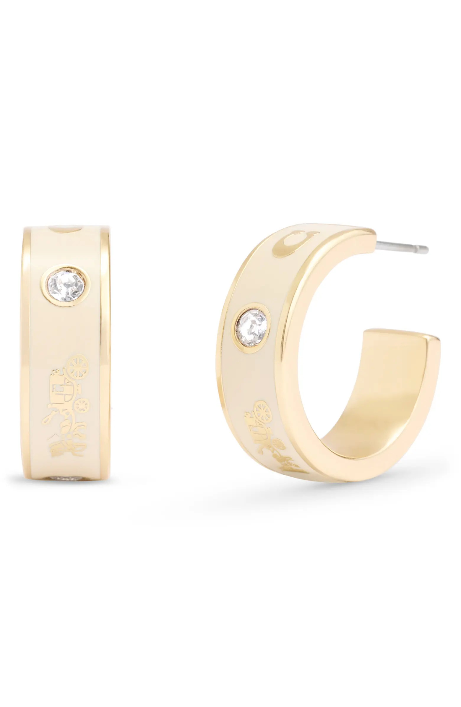 COACH Enamel Hoop Earrings | Nordstrom | Nordstrom