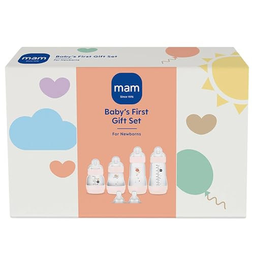 MAM Baby's First Gift Set | 4 Pack | 4x MAM Easy Start Anti-Colic Bottle | 2x Fast Flow Teats | Ideal Collection of Baby Accessories for Newborn Bottle Feeding | Amazon (UK)