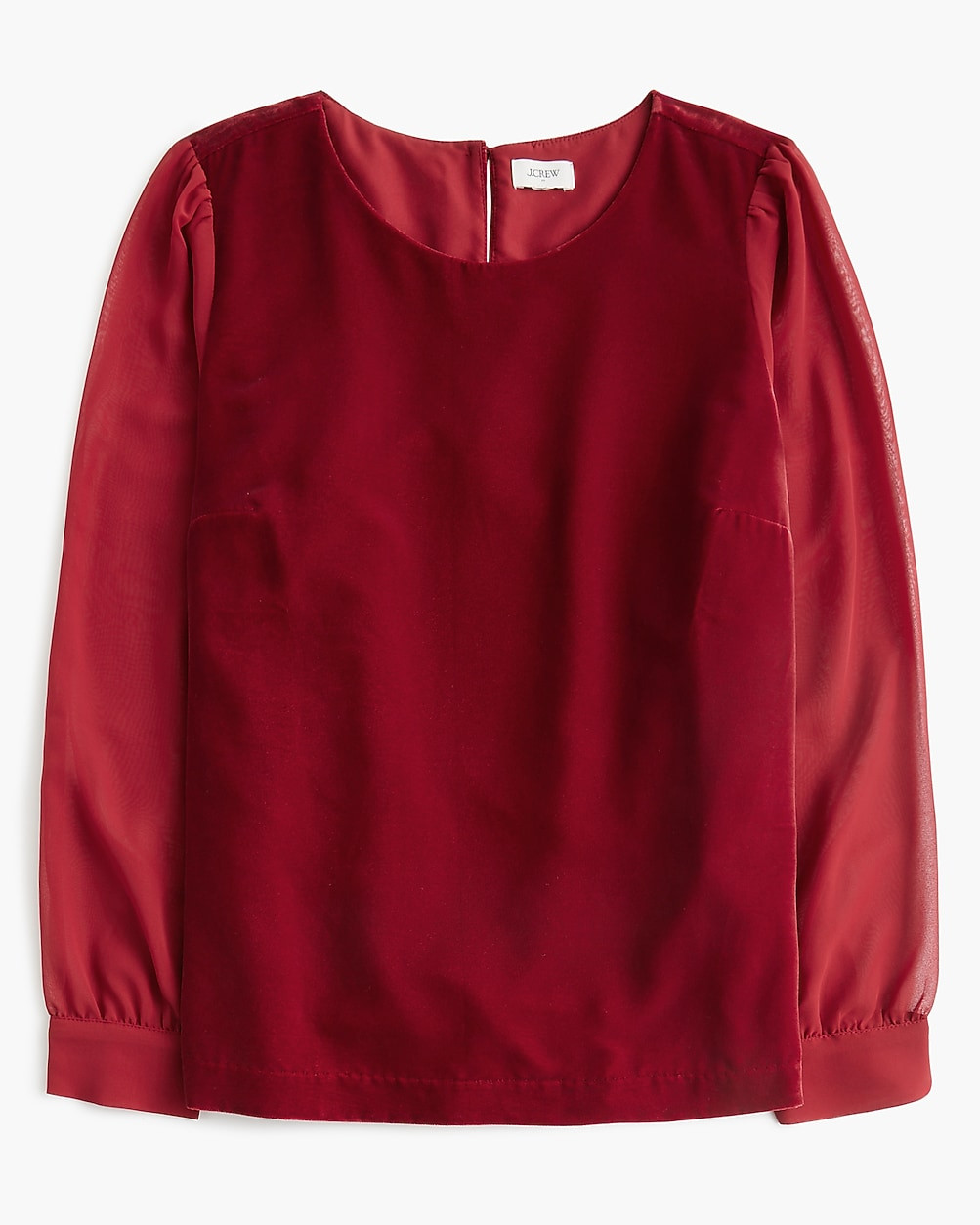 Velvet puff-sleeve top | J.Crew Factory