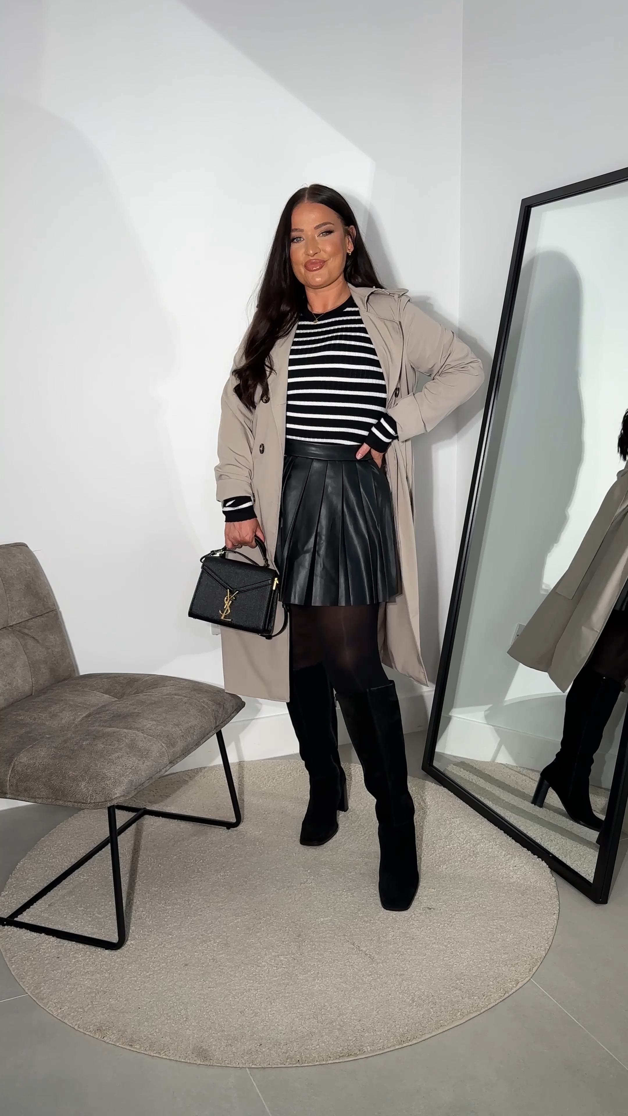 🍂Tights weather incoming, help me decide which coat looked best? 

Click on my profile for aw links @emilylucyrajch 

#autumnoutfit #leatherskirt #autumnootd #autumnstyle #trenchcoat #howtostyle 

#LTKshoecrush #LTKmidsize #LTKSeasonal