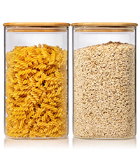 Extra Large Square Glass Flour & Sugar Storage Containers with Airtight Lids, 168 floz - 2 Pack G... | Amazon (US)