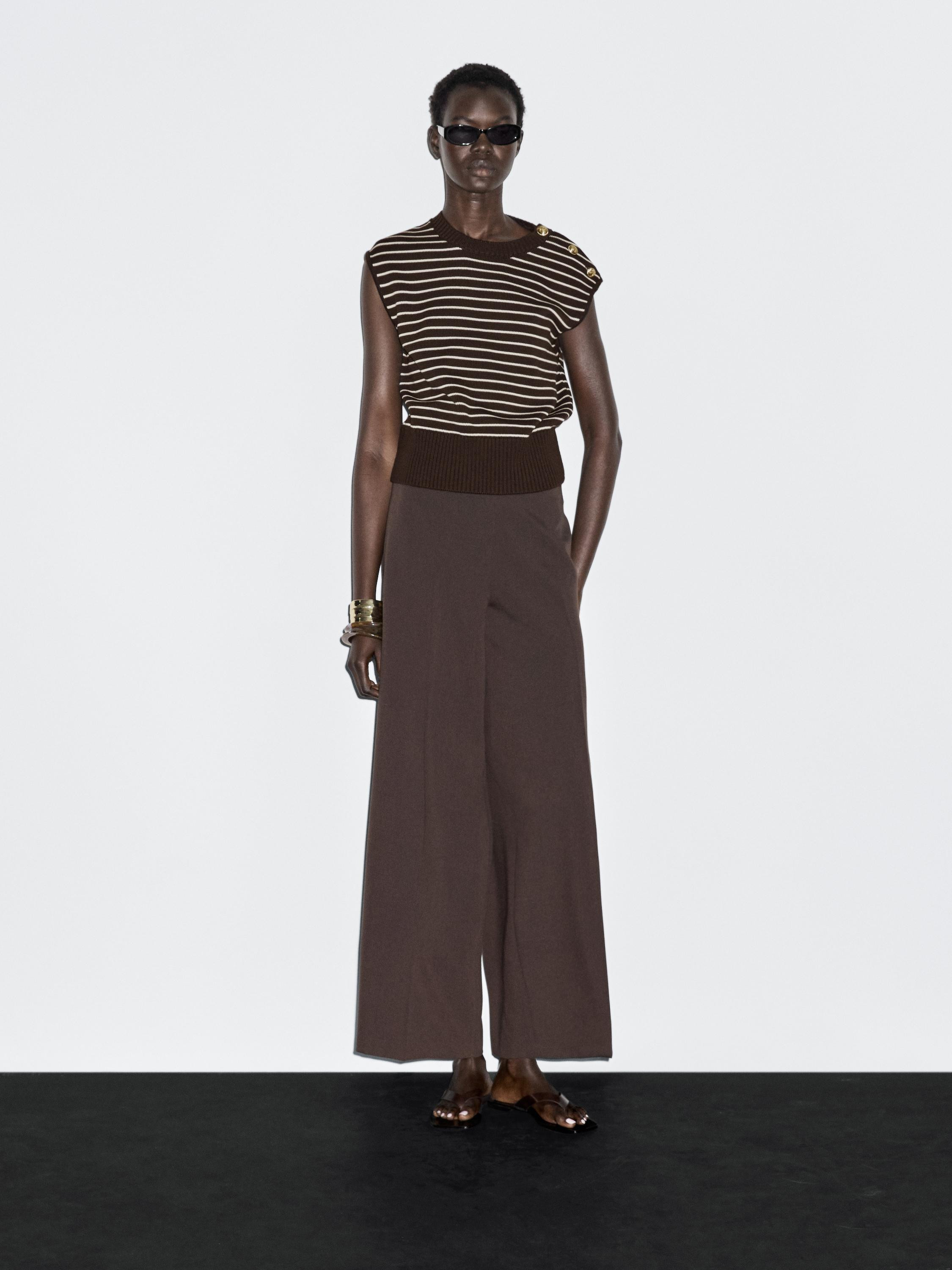 Gestreifte Weste mit Knöpfen | Massimo Dutti DE