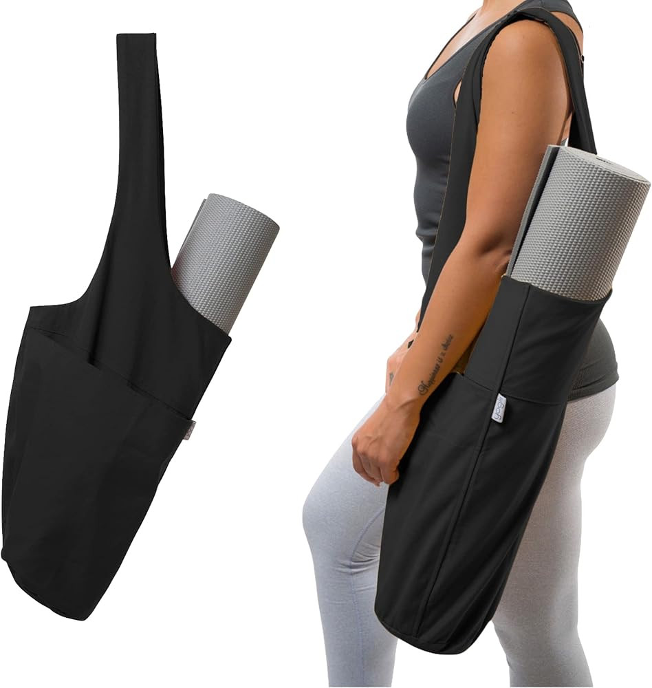 Yoga Mat Bag | The ORIGINAL YogiiiTote | Yoga Mat Carrier Tote Sling w/Large Side Pocket & Zipper... | Amazon (US)