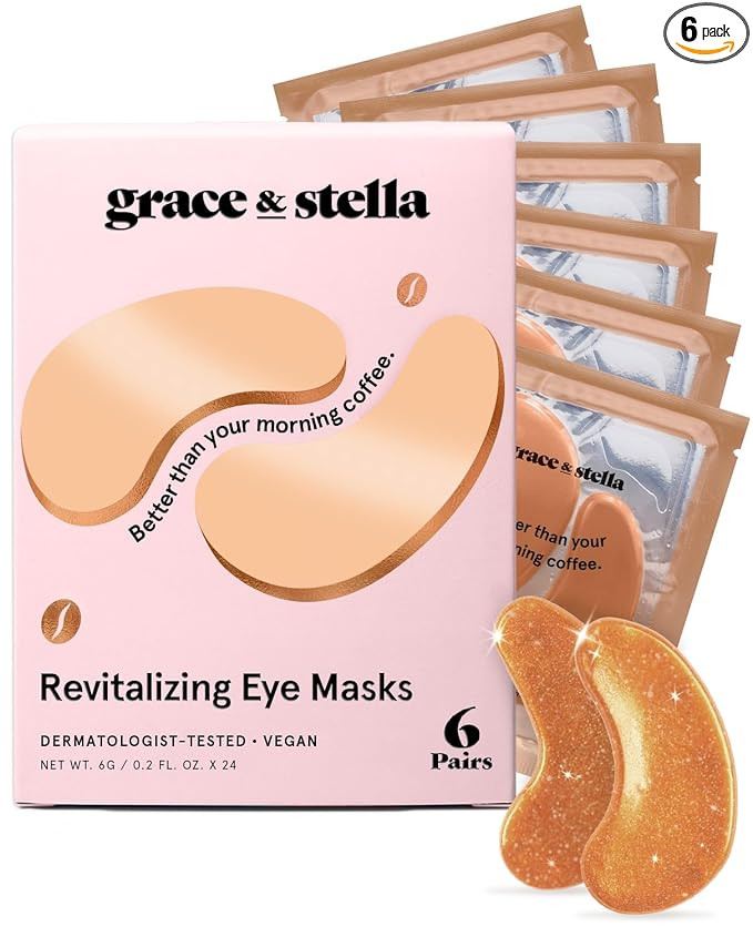 grace & stella Caffeine Under Eye Patches - Awakening Eye Patches for Puffy Eyes and Dark Circles... | Amazon (US)
