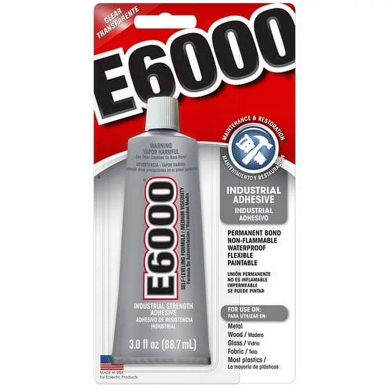 Eclectic E6000 Adhesive Glue, Industrial Strenght, Clear, 3 fl. Oz. | Walmart (US)