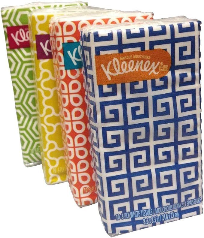 Kleenex® 3-Ply Pocket Packs Facial Tissues (4 Packs of 10 tissues) | Amazon (US)