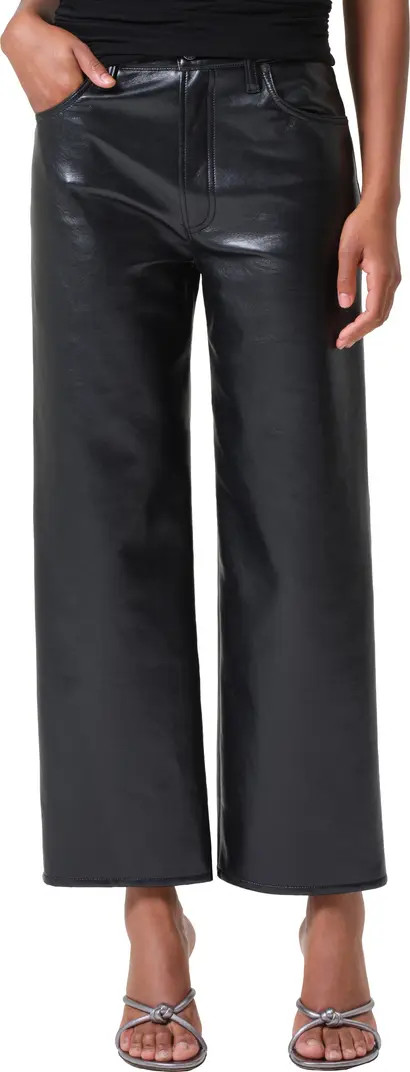 AGOLDE Ren High Waist Ankle Wide Leg Leather Blend Pants | Nordstrom | Nordstrom