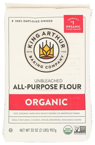 King Arthur Organic All Purpose Flour, Premium Baking Flour for Bread, Pizza Dough, and Pastries, Unbleached and Non-GMO, Versatile for All Your Baking Needs, 32 oz (2 lbs) | Amazon (US)
