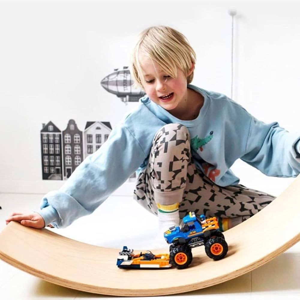 Gentle Monster Wooden Wobble Balance Board, 35 Inch Rocker Board Natural Wood, Kids Toddler Open ... | Amazon (US)