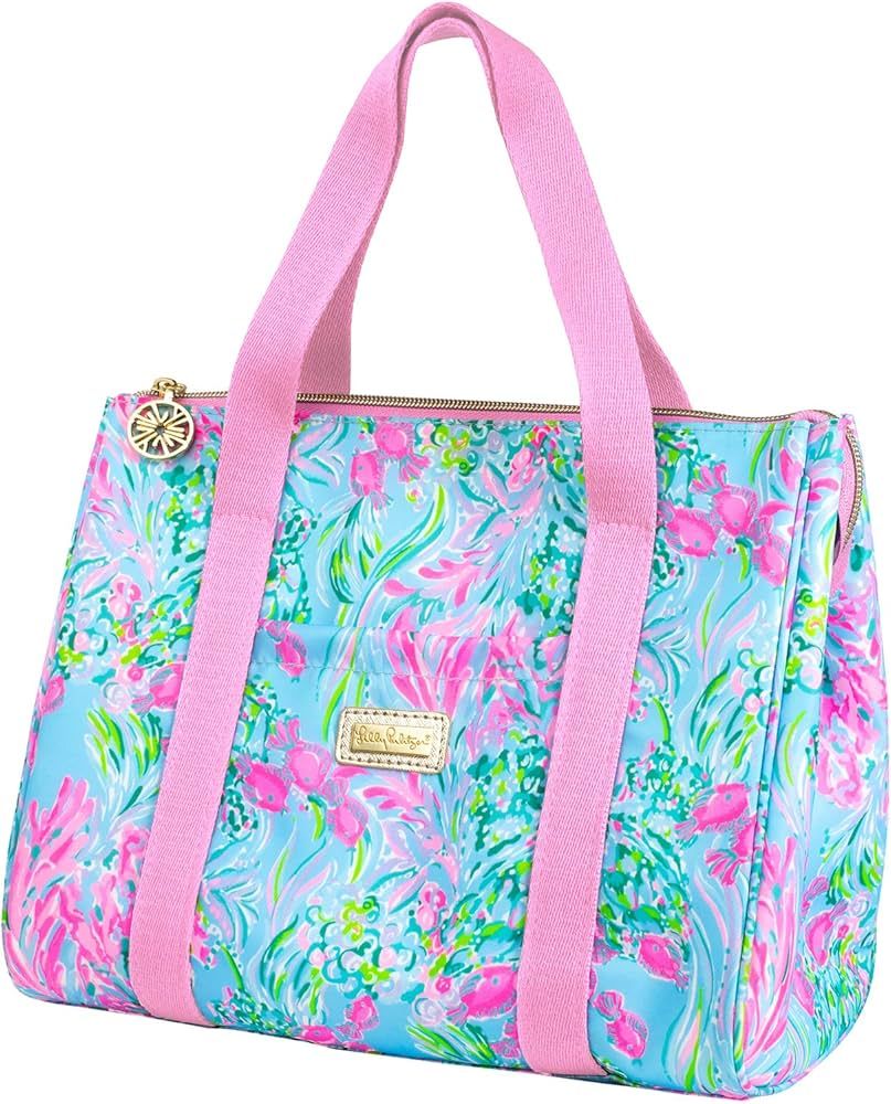 Lilly Pulitzer Cute Lunch Bag for Women, Large Capacity Insulated Tote Bag, Blue Mini Cooler with... | Amazon (US)