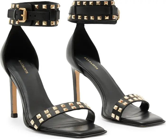 AllSaints Alma Ankle Strap Sandal | Black Heels | Black Shoes | Spring Outfits 2023 | Nordstrom