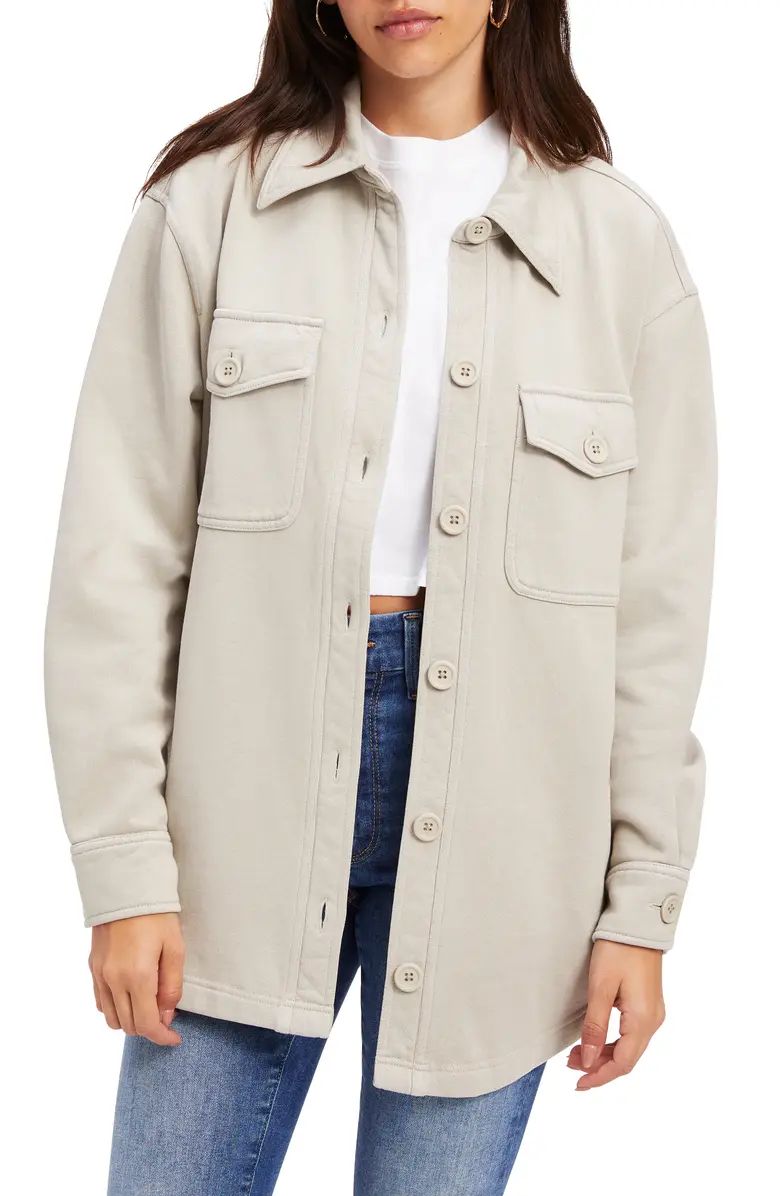 Good American Oversize Fleece Shirt Jacket | Nordstrom | Nordstrom