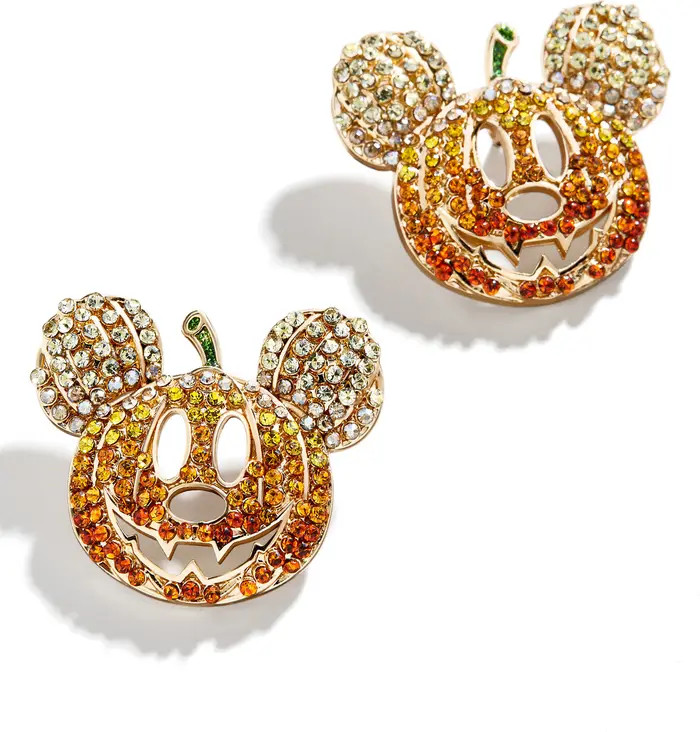 BaubleBar x Disney Halloween Mickey Mouse Pavé Pumpkin Stud Earrings | Nordstrom | Nordstrom