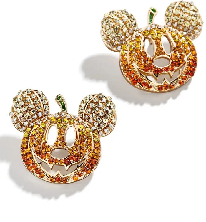 BaubleBar x Disney Halloween Mickey Mouse Pavé Pumpkin Stud Earrings | Nordstrom | Nordstrom