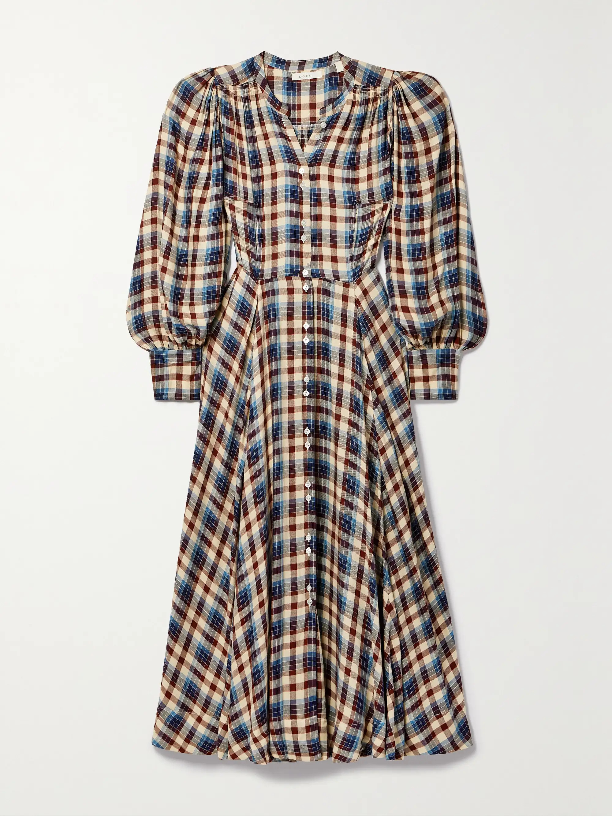 Harlow checked woven midi shirt dress | NET-A-PORTER (US)