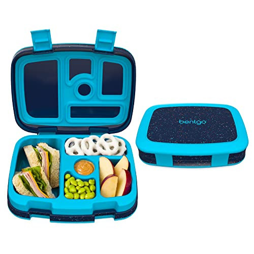 Bentgo Kids 5-Compartment Lunch Box - Confetti Design for School, Ideal for Ages 3-7, Leak-Proof, Drop-Proof, Dishwasher Safe, & Made with PFAS & BPA-Free Materials (Confetti Edition - Abyss Blue) | Amazon (US)