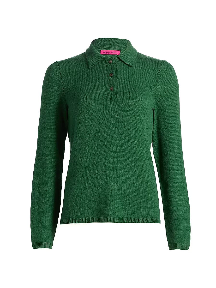 Women's Laurel Cashmere Polo Shirt - Fern - Size XS | Saks Fifth Avenue