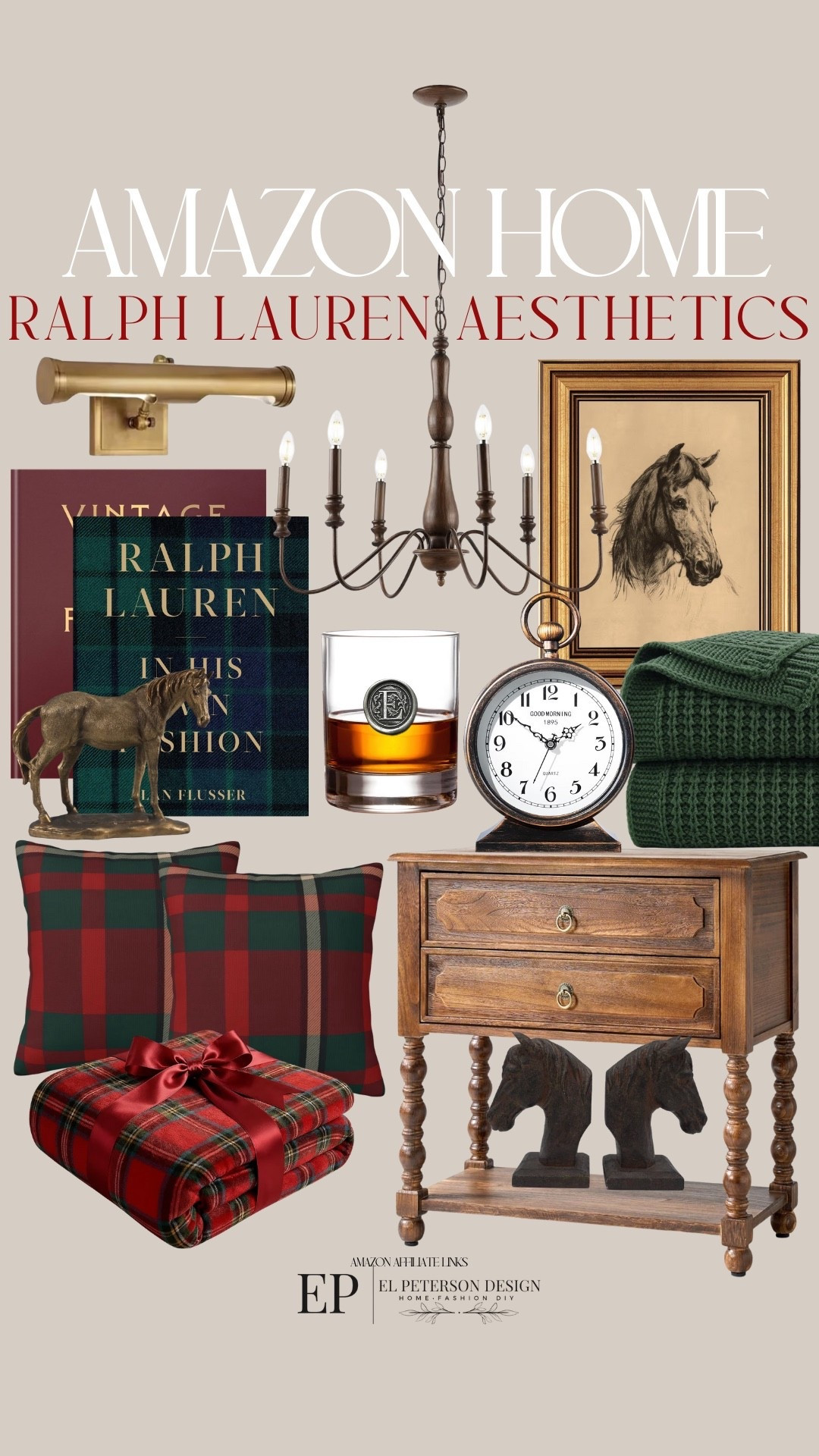 Amazon Home
Ralph Lauren Aesthetics 
Coffee table books
Artwork
Chandelier 
Throw pillows
Blanket
Accent table 
Table clock
Whiskey glasses
Bookends 

#LTKFindsUnder100 #LTKHome #LTKFindsUnder50