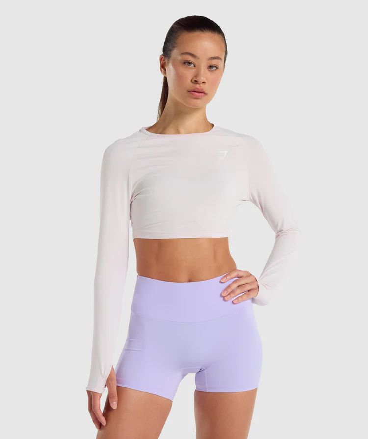 Gymshark Training Long Sleeve Crop Top - Cream | Gymshark (Global)